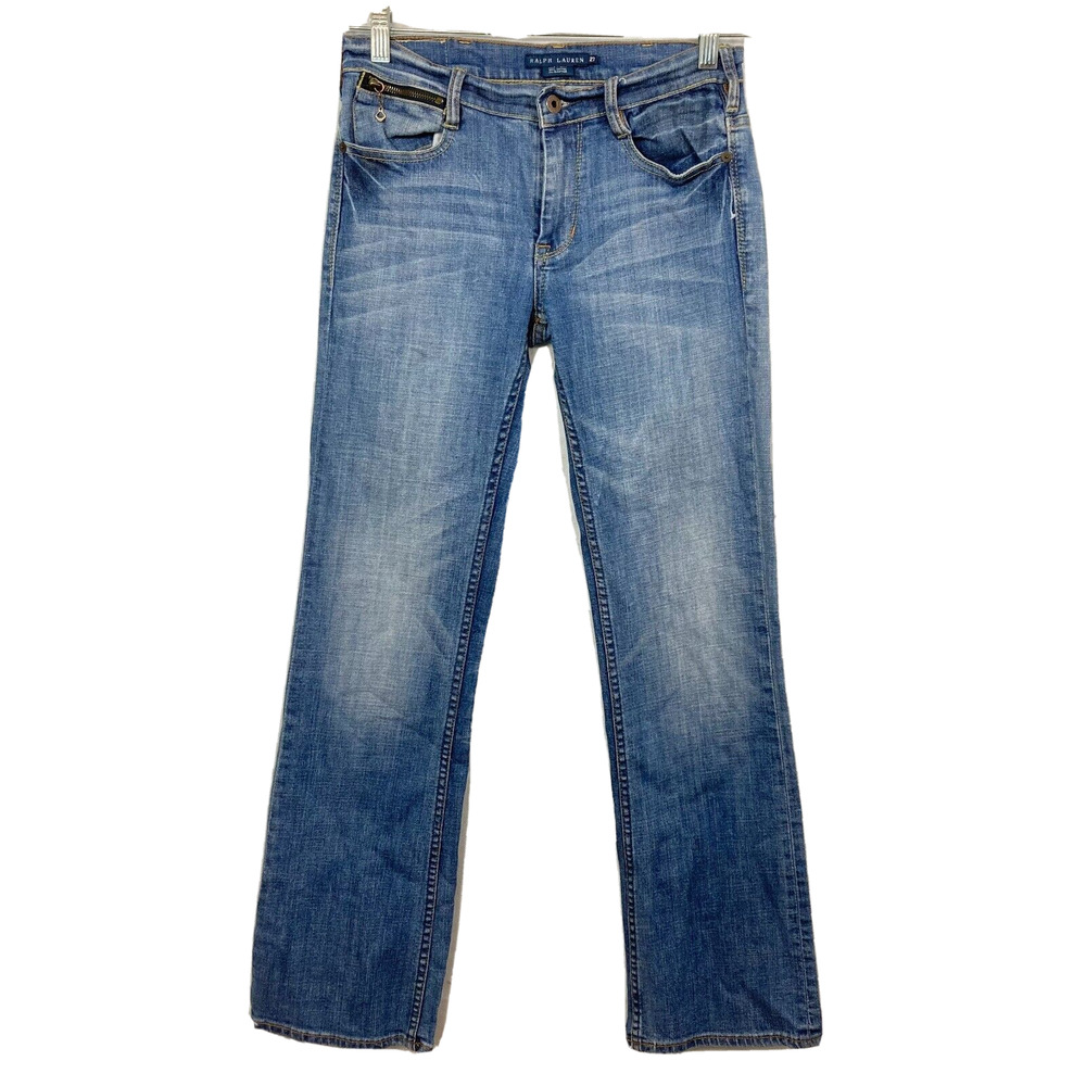 Ralph Lauren Jeans Womens Sz 27 Blue Bootcut Tribeca 114 Faded Straight Leg